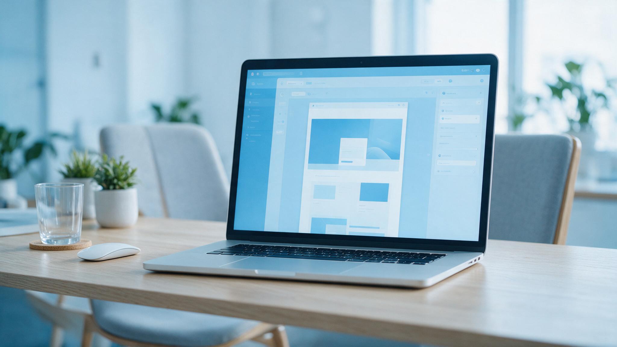 Laptop showing a new WordPress dashboard for a UAE small business website