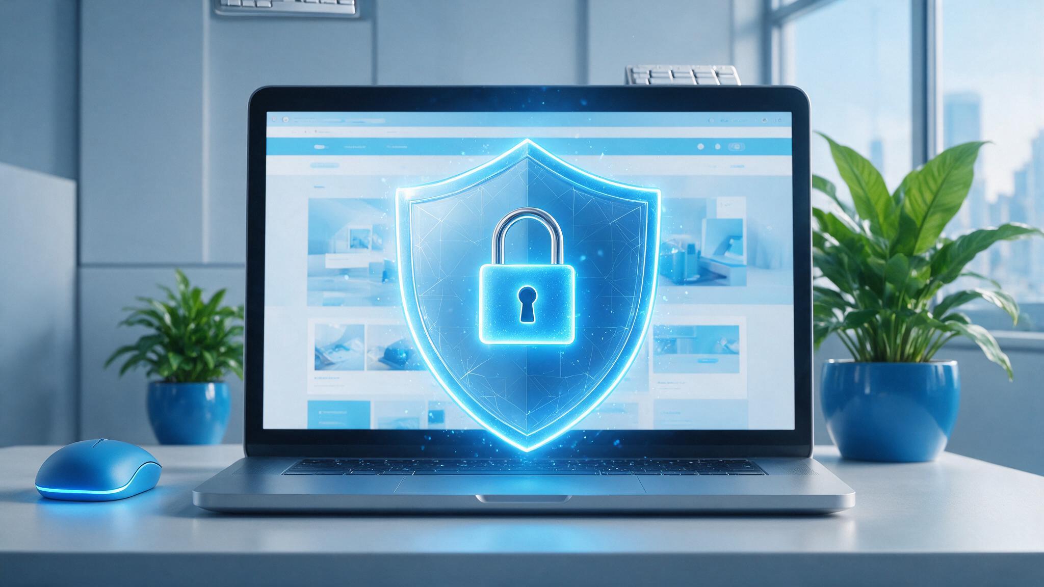 Digital padlock and shield representing WordPress security against common attacks