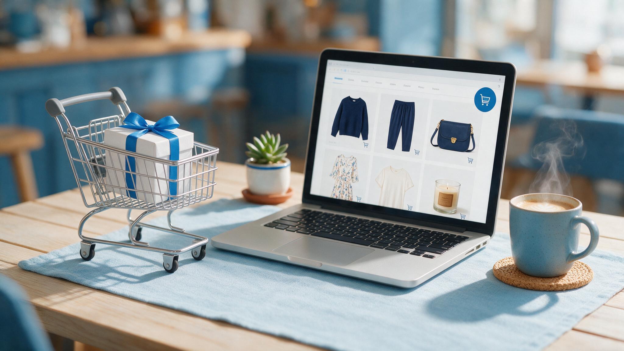 Shopping cart and products representing a WooCommerce online store in the UAE