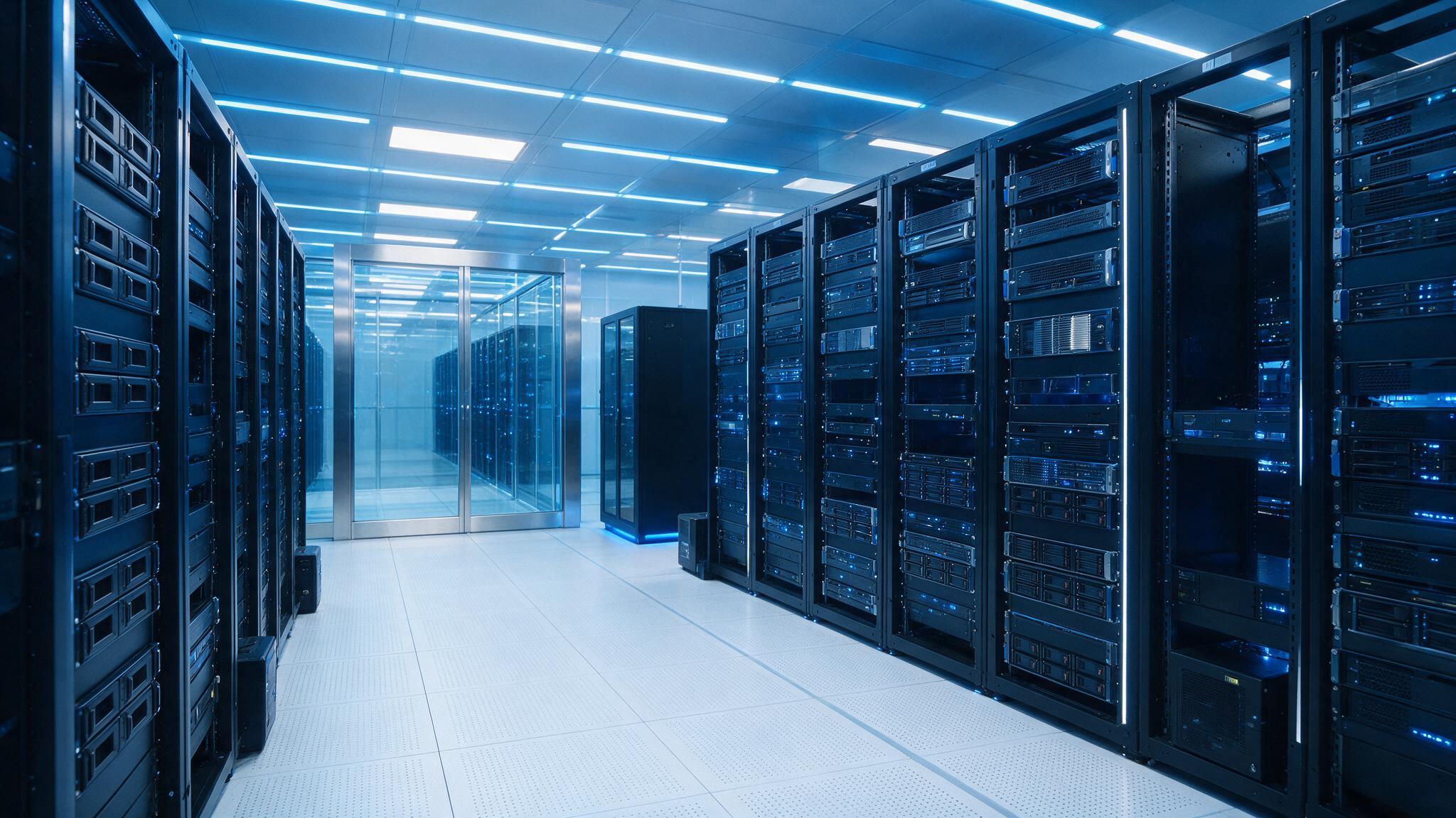 Three tiers of server hardware illustrating shared, VPS and dedicated hosting