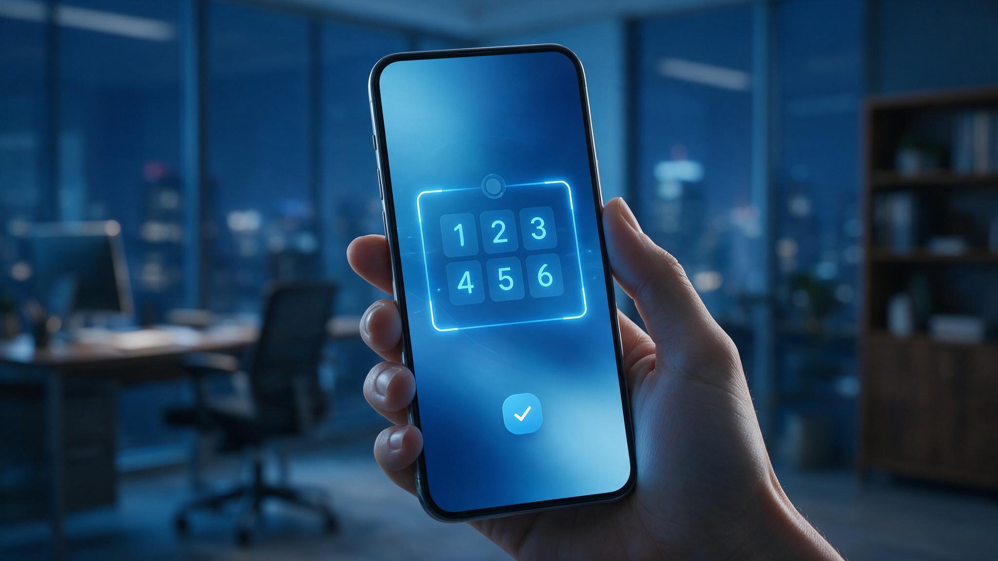 Smartphone showing a two-factor authentication code used to secure a hosting account