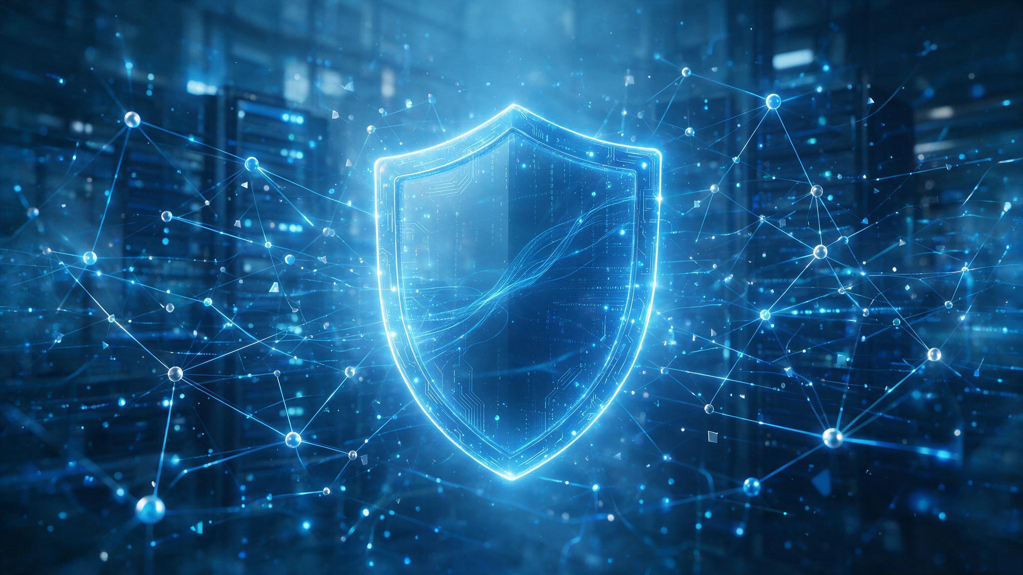 Digital shield protecting a website from hackers, illustrating website security tips for UAE businesses