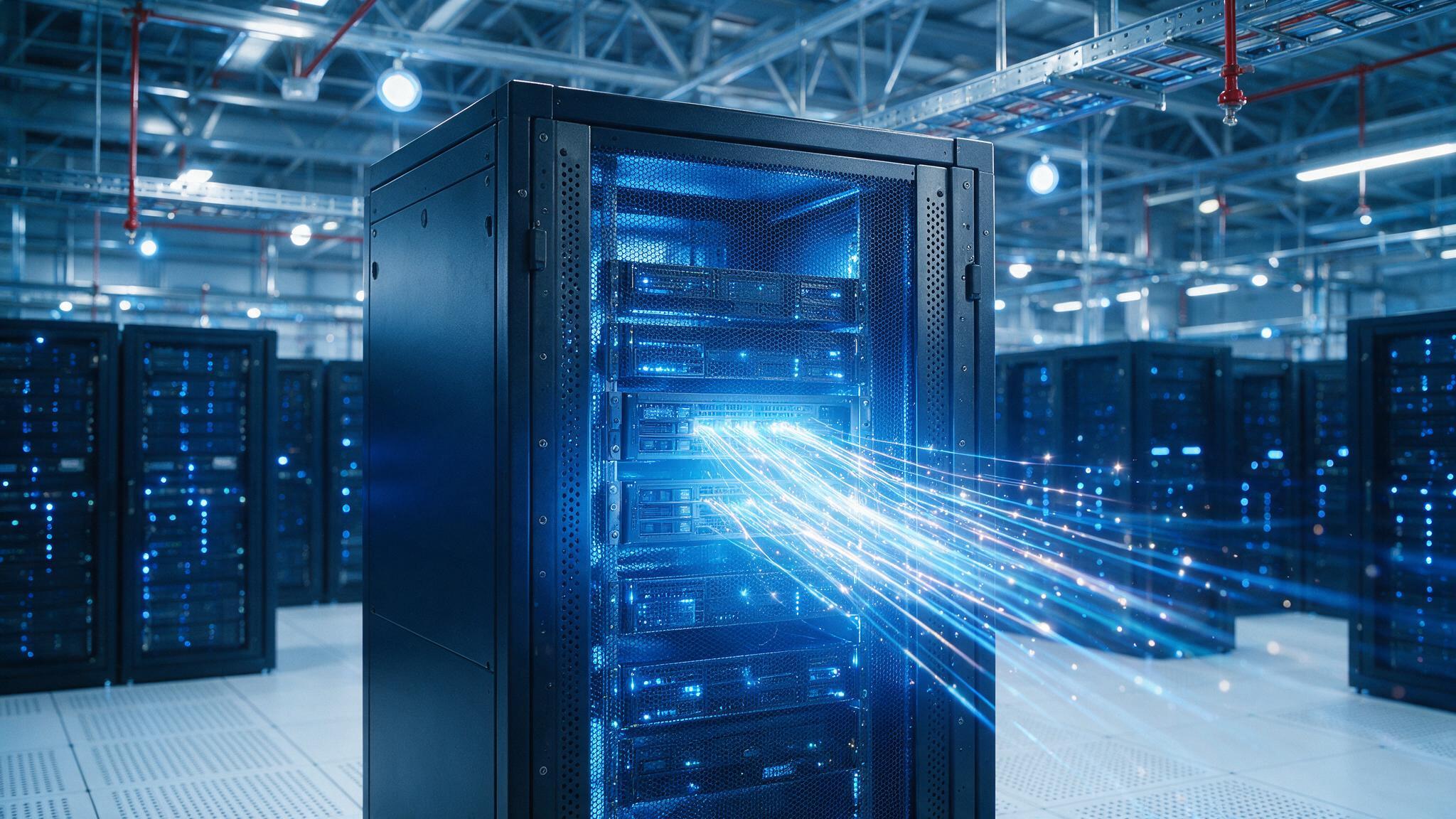 Data center servers representing a VPS upgrade for a growing UAE website